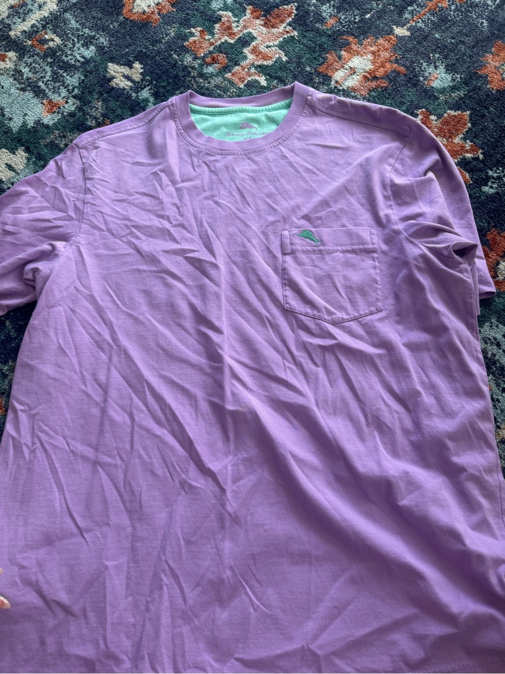 Tommy Bahama Lavender Short-Sleeve Pocket Tee